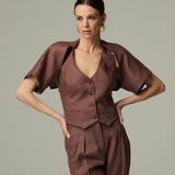 Gilet Milano Lino Café