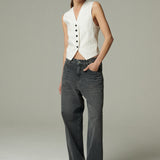 Gilet Saint Tropez Lino Crudo Rayado