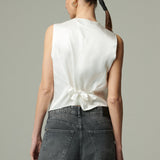 Gilet Saint Tropez Lino Crudo Rayado