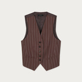 Gilet Menorca Lino Café Rayado