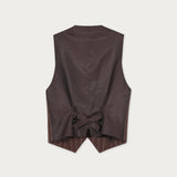 Gilet Menorca Lino Café Rayado