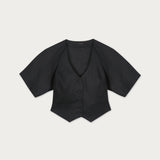 Gilet Milano Lino Negro