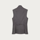 Gilet Cannes Lino Gris Rayado