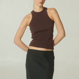 Polera Eva Rib Café