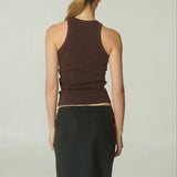 Polera Eva Rib Café