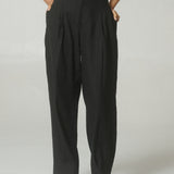 Pantalón Balloon Lino Negro