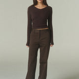 Pantalón Lalalou Gabardina Café