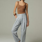 Pantalón Montpellier Lino Celeste