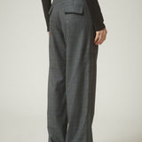Pantalón Lalalou Cuadros Gris