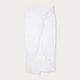 Pollera Nudo Lino Blanco