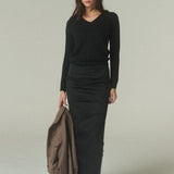 Pollera Lápiz Gabardina Negra