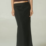 Pollera Sirena Lino Negra