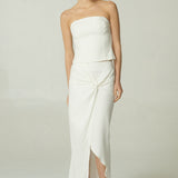 Pollera Nudo Lino Blanco