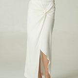 Pollera Nudo Lino Blanco