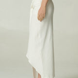 Pollera Nudo Lino Blanco