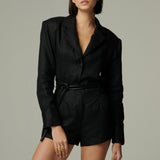 Short Génova Lino Negro