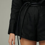 Short Génova Lino Negro