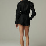 Short Génova Lino Negro
