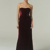 Strapless Terciopelo Burdeo