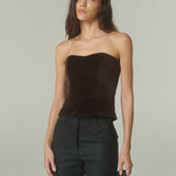 Strapless Terciopelo Café