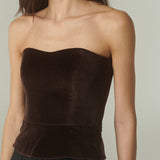 Strapless Terciopelo Café