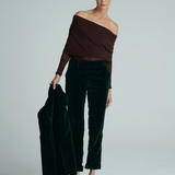 Pantalon Nara Terciopelo Verde