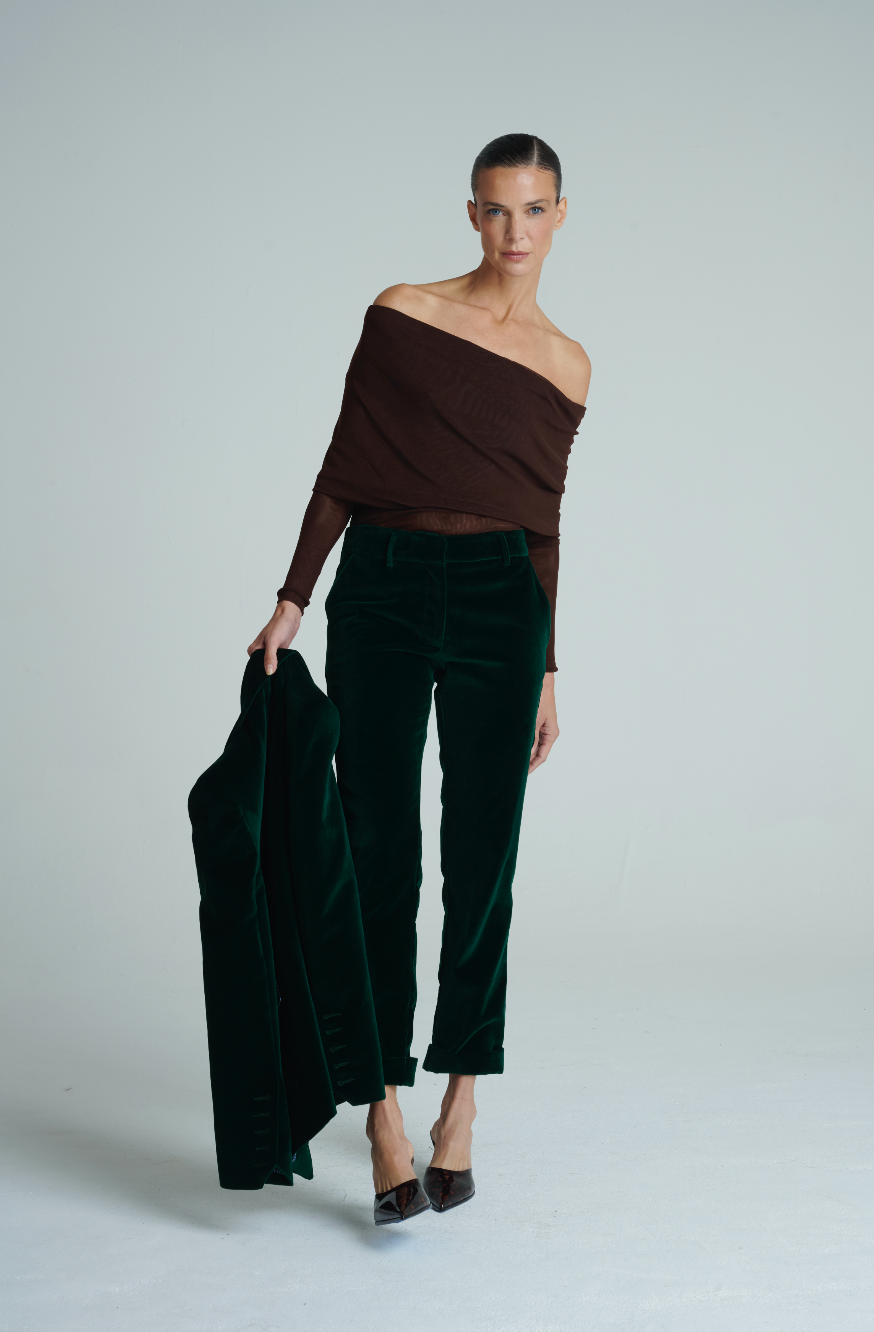 Pantalon Nara Terciopelo Verde