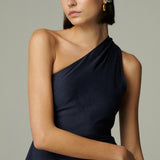Top Toledo Lino Azul