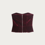 Strapless Terciopelo Burdeo