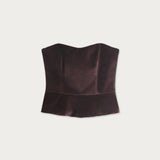 Strapless Terciopelo Café
