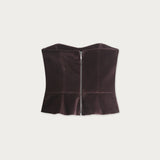 Strapless Terciopelo Café