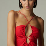 Vestido Turín Lino Rojo